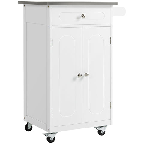 Rootz Kitchen Service Trolley with Wheels - Mobile Utility Cart - Rolling Storage Unit - Ample Storage - 60W x 45D x 85H cm