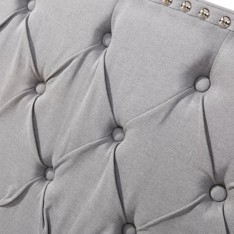 Rootz Upholstered Bed - Platform Bed - Storage Bed - Height-Adjustable Headboard - 211.5cm x 160cm x 108.5cm - Light Gray Linen Fabric