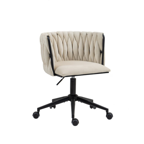 Rootz Velvety Soft Office Chair - 360° Swivel - Ergonomic Seating - Height Adjustable - 56cm x 52cm x 73cm