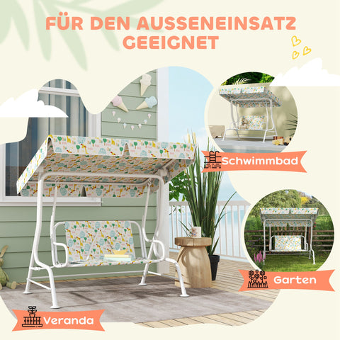 Rootz Hollywood Swing for Children - Kids Swing Set - 2-Seater Playground Swing - Sun Protection - 112cm x 75cm x 120cm