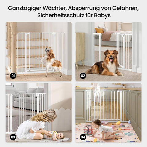 Rootz Baby Gate - Child Safety Gate - Stair Gate - Adjustable - Self-Locking - 75-87cm x 76cm x 2.5cm - Secure Metal Frame