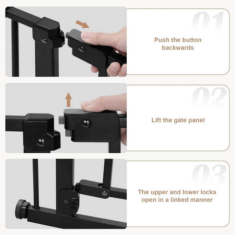 Rootz Safety Door Gate - Child Gate - Baby Gate - Adjustable Metal Frame - Easy Installation - 75-87cm x 76cm x 2.5cm