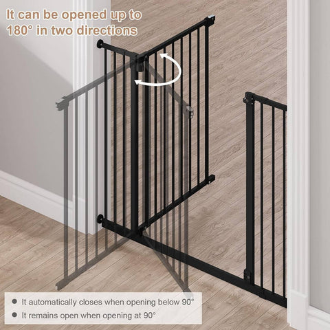 Rootz Safety Door Gate - Child Gate - Baby Gate - Adjustable Metal Frame - Easy Installation - 75-87cm x 76cm x 2.5cm