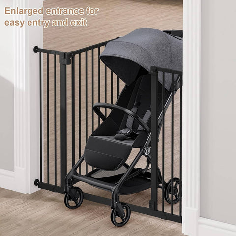 Rootz Safety Door Gate - Child Gate - Baby Gate - Adjustable Metal Frame - Easy Installation - 75-87cm x 76cm x 2.5cm