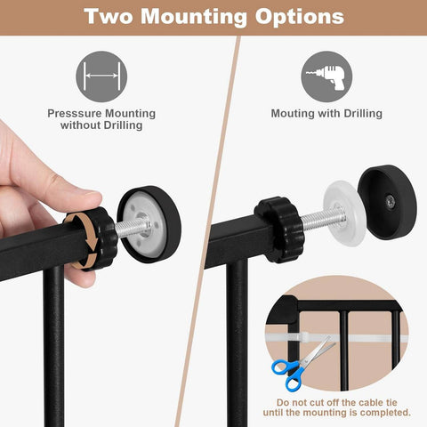 Rootz Safety Door Gate - Child Gate - Baby Gate - Adjustable Metal Frame - Easy Installation - 75-87cm x 76cm x 2.5cm
