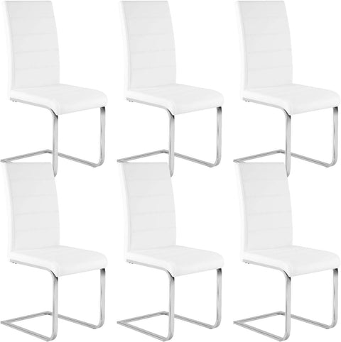 Rootz Dining Room Chairs Set of 6 - Modern Chairs - Stylish Seating - Faux Leather - Ergonomic & Stable - Floor Protection - 41cm x 100cm x 55.5cm