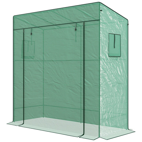 Rootz Wall-Mounted Garden Greenhouse - Plant Shelter - Grow House - Extends Growing Season - 196L x 77W x 197/178H cm