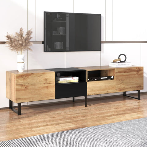 Rootz Modern TV Stand - Entertainment Unit - Media Console - Durable & Spacious - 190L x 38W x 48H cm