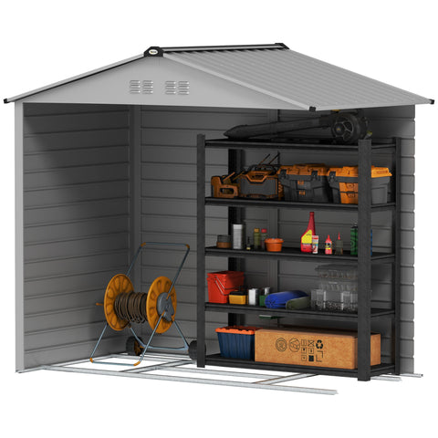 Rootz Garden Tool Shed - Steel Storage - Lockable Storage - Waterproof & Ventilated - 213cm x 131cm x 192cm