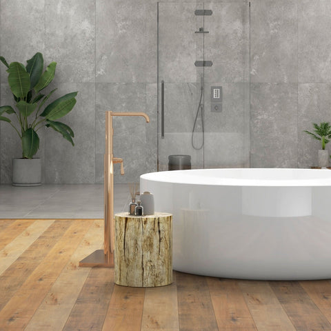 Rootz Side Table - Tree Stump Design - Weatherproof Concrete Table - Indoor & Outdoor Use - Ø37 x 43 cm - High Resilience - Ample Storage - Versatile Use