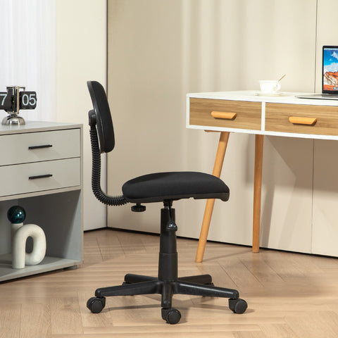 Rootz Rotot Office Chair - Ergonomic Seat - Armless Design - Black - Adjustable Comfort - 43cm x 51cm x 73-85cm