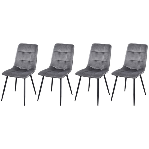 Rootz 4 Piece Dining Chair Set - Dining Seats - High Backrest Chairs - Maximum Comfort with Thick Padding - 45W x 63D x 90H cm