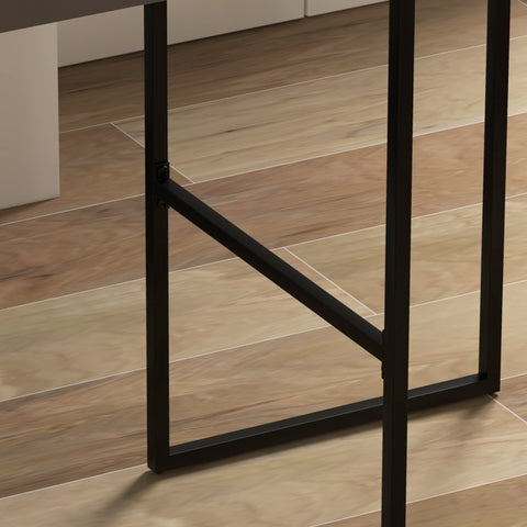 Rootz Set of 2 Velvet Bar Stools - High Chairs - Kitchen Stools - Comfortable Footrest - 42W x 40D x 91H cm - Black