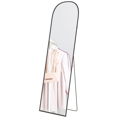 Rootz Stand Mirror - Full Body Mirror - Modern Design - Clear Reflection - 50cm x 1.5cm x 161.5cm - Black