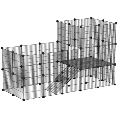 Rootz Dwarf Rabbit Enclosure - Small Pet Hutch - Animal Habitat - Secure and Spacious - 140 x 70 x 105 cm
