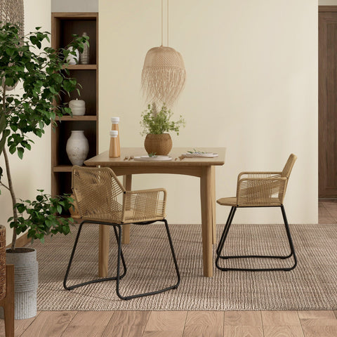 Rootz Set of 2 Dining Room Chairs - Boho Chic - Kitchen Chairs - Comfortable Seating - 56cm x 59cm x 74cm