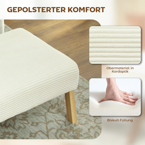 Rootz Sitting Stool - Footrest - Upholstered Stool - Comfortable Seating - 70cm x 46cm x 40cm