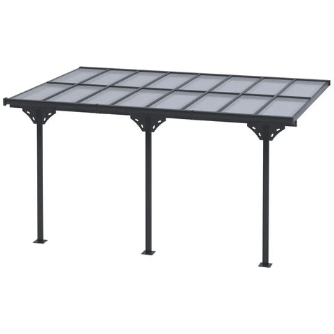 Rootz Pergola Gazebo - Garden Pavilion Canopy Tent - Height Adjustable - Sun Protection - Aluminum - Gray - 435L x 302B cm