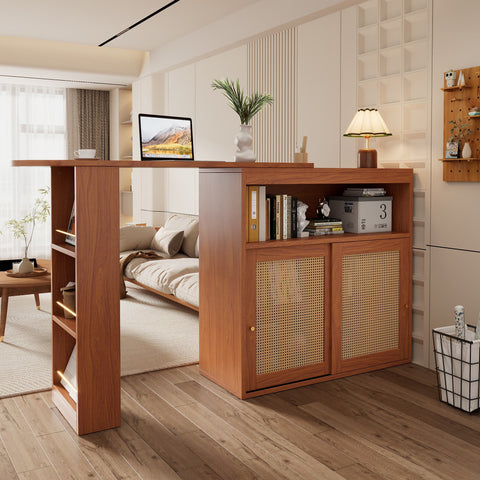 Rootz Extendable Bar Table - Versatile Table - Multifunctional Table - Adjustable Shelves - 138-193×39×104cm