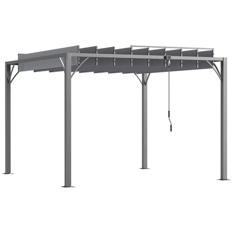 Rootz Bioclimatic Pergola - Outdoor Shade - Adjustable Sun Shelter - UV 50+ Protection - 290cm x 295cm x 213cm Aluminum Grey