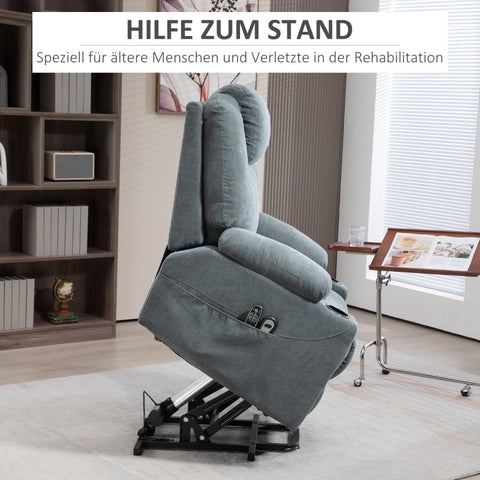 Rootz Massage Chair - TV Armchair - Recliner Chair - Ultimate Comfort - Effortless Stand-Up Assistance - Customizable Recline - 90L x 101W x 107H cm - Polyester Fabric