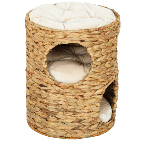 Rootz Scratching Barrel Cat Tower - Cat Condo - Cat Tree - Cozy Caves - 40cm x 50cm x 22cm - Ideal for Cats Up to 3.5kg