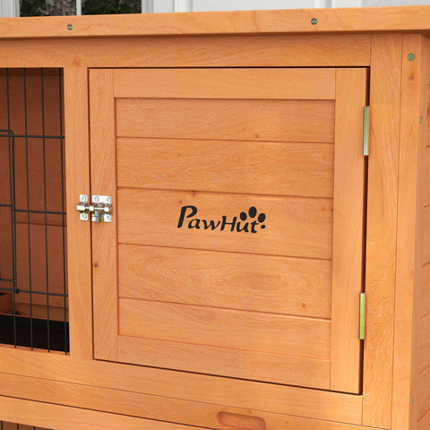 Rootz 2 Floor Rabbit Hutch - Bunny Home - Wooden Habitat - Waterproof Roof - 120cm x 50cm x 92cm