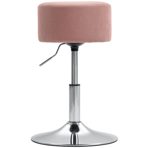 Rootz Pink Bar Stool - Padded Bar Chair - Height Adjustable Seat - 360° Rotatable Comfort - Ø38cm x 52-66cm Height
