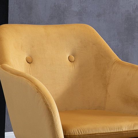 Rootz Dining Chairs Set - Kitchen Chair - Scandinavian Style - Ergonomic Comfort - Mustard Velvet - 54cm x 56cm x 74cm