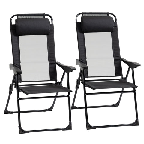 Rootz 2 Piece Garden Chair Set - Camping Chair - Balcony Chairs - 5 Position Backrest - 62cm x 70cm x 109cm
