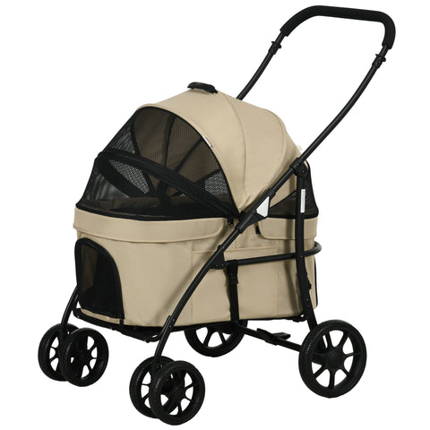 Rootz Foldable Dog Stroller - Pet Carrier - Collapsible Buggy - Comfort & Security - 81cm x 68cm x 98.5cm