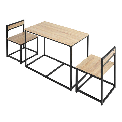 Rootz Dining Table Set - Compact Dining Chairs Set - Stylish Brown Kitchen Furniture - Space-Saving Design - 90cm x 47cm x 76cm