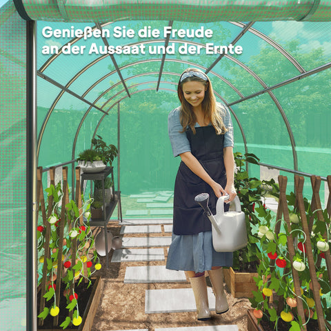 Rootz Poly Tunnel Greenhouse - Walk-in Tent - Plant Shelter - Extends Growing Season - 300cm x 200cm x 197cm