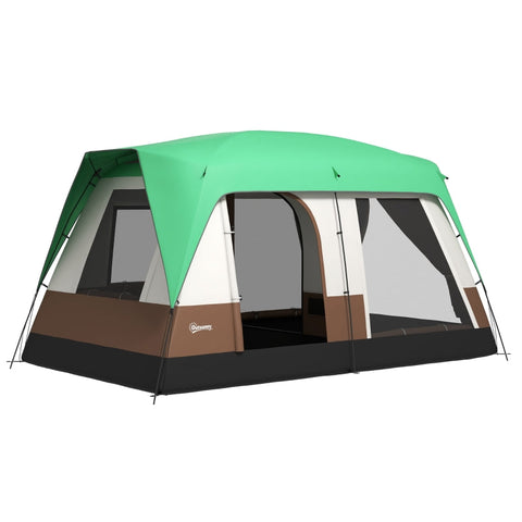Rootz Camping Tent for 7-8 Persons - Family Tent - Group Tent - Weather Protection - Optimal Ventilation - 490cm x 305cm x 225cm - Green