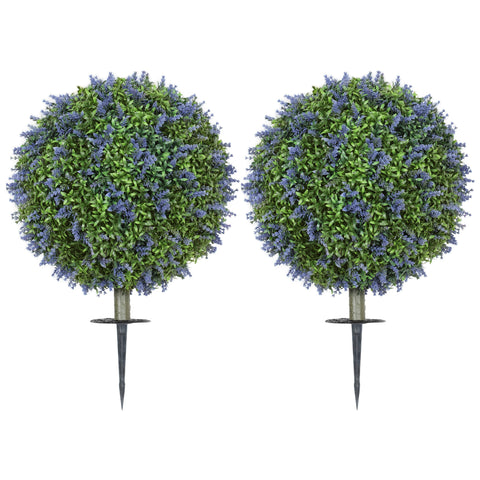 Rootz Artificial Lavender Tree Set - Faux Plants - Decorative Trees - UV-Resistant - Ø40 x 60H cm