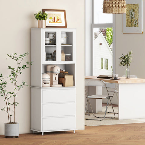 Rootz Kitchen Buffet Storage Cabinet - Dining Buffet - Sideboard - Versatile Storage - 68W x 38D x 172H cm
