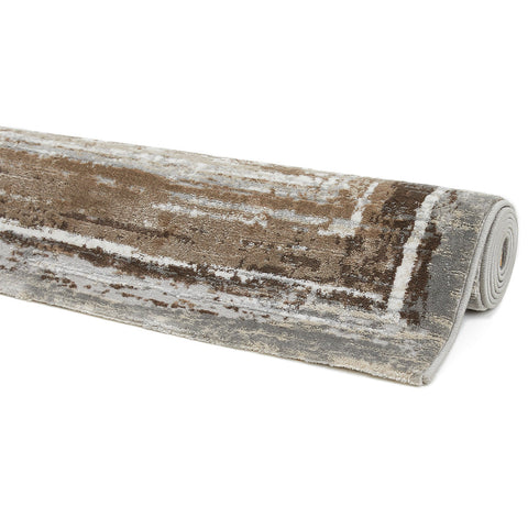 Rootz Short-Pile Woven Carpet - Cream-Brown Rug - Elegant Durable Mat - Soft Touch - 230cm x 160cm x 0.9cm