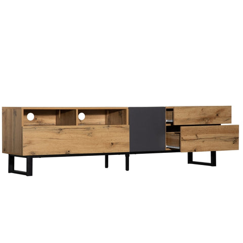 Rootz TV Cabinet - Media Console - Entertainment Unit - High Gloss Finish - 180cm x 38cm x 50cm