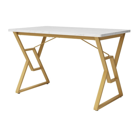 Rootz Modern Dining Table - Marbled Table Top - Stylish Dining Room Table - Easy Assembly - 119cm x 70cm x 75cm