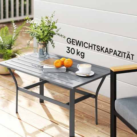 Rootz Side Table - Patio Coffee Table - Outdoor Garden Table - Weatherproof & Durable - 91.5 x 55 x 45 cm - Grey