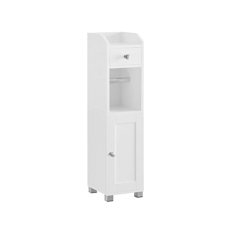 Rootz Bathroom Storage Cabinet - Toilet Paper Holder - White MDF Organizer - Space-Saving Design - 20cm x 18cm x 76.7cm