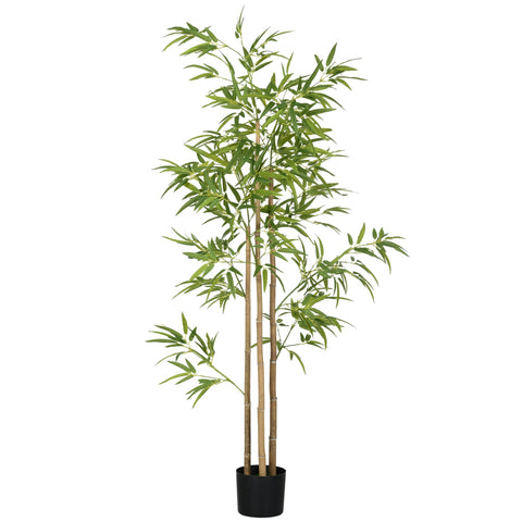 Rootz Artificial Bamboo Plant - Faux Houseplant - Decorative Greenery - Easy Care - 180cm x Ø15cm x 14cm Cement Pot