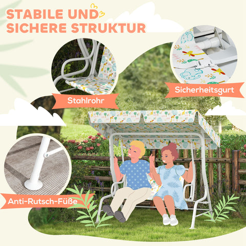 Rootz Hollywood Swing for Children - Kids Swing Set - 2-Seater Playground Swing - Sun Protection - 112cm x 75cm x 120cm