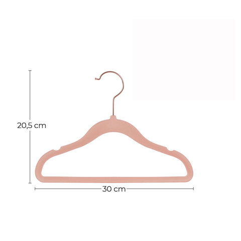 Rootz 50 Pack Children's Clothes Hangers - Kids Hangers - Velvet Hangers - Space Saving - Anti-Slip Surface - 30cm x 0.5cm x 20.5cm