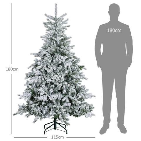 Rootz Snow-Covered Artificial Christmas Tree - Winter Tree - Festive Decor - Flame Retardant - Ø115cm x 180cm