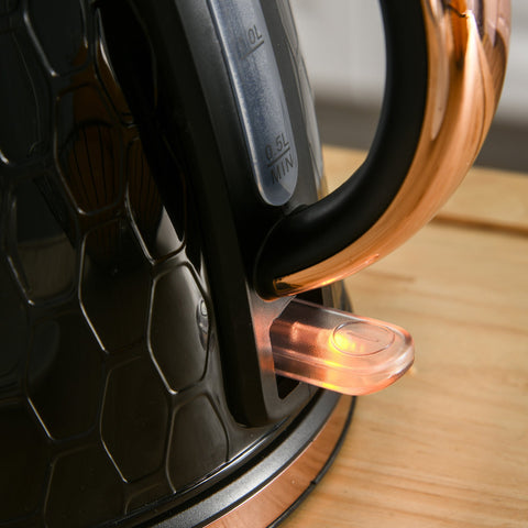 Rootz Kettle Black-Pink - Electric Kettle - Quick Cooker - Energy Efficient - 2200W - 24.2L x 19.4H cm With Base