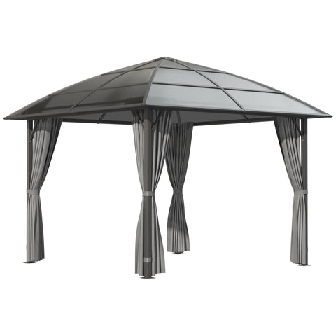 Rootz Garden Pavilion - Aluminum Structure - Polycarbonate Roof - Waterproof UV Protection - 305cm x 305cm x 270cm