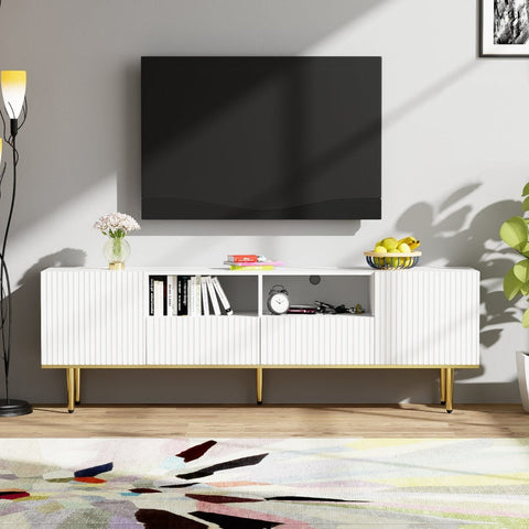 Rootz Modern TV Cabinet - Media Console - Entertainment Unit - Luxurious Design - 165cm x 36cm x 55cm