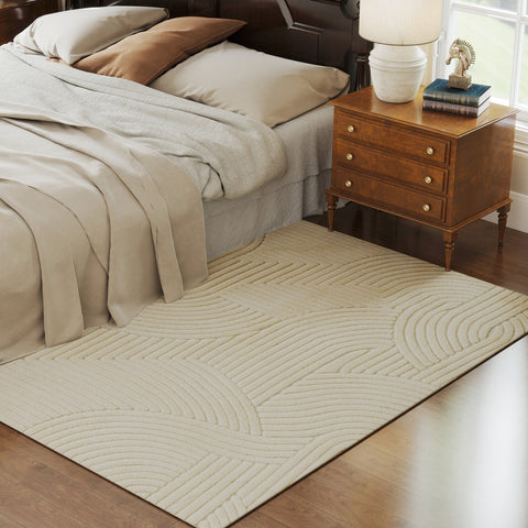 Rootz Machine-Woven Carpet - Area Rug - Slip-Resistant Mat - Luxurious Feel - Brown - 200cm x 140cm x 1.7cm