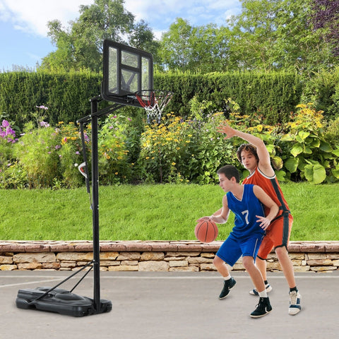 Rootz Mobile Basketball Stand - Height-Adjustable Hoop - Portable Basketball System - First-Class Stability - Easy Mobility - 230x110x368cm - Steel + PE
